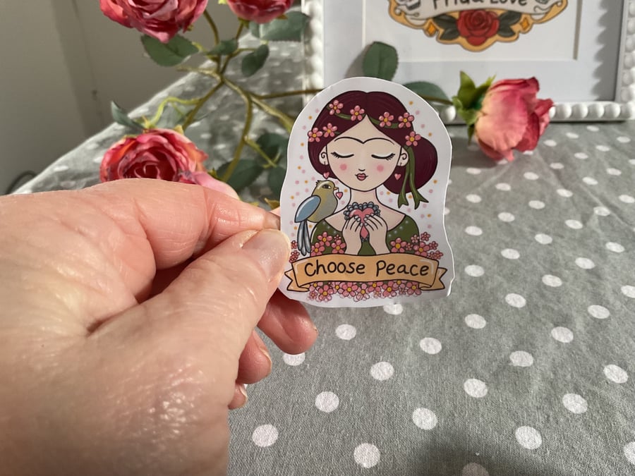 Choose Peace Sticker – Gentle Affirmation Vinyl Sticker - Encouragement Gift 