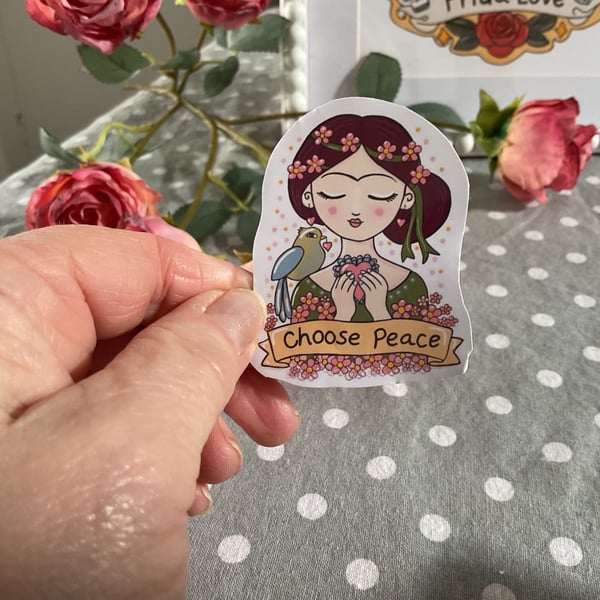 Choose Peace Sticker – Gentle Affirmation Vinyl Sticker - Encouragement Gift 