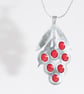 Enamelled Lychee Pendant, Handmade Red Fruit pendant - Image 2