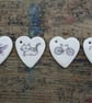 Small porcelain heart with hole - Image 1