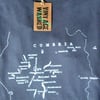  Lake District Map Mens Printed T Shirt Denim Blue Organic Cotton