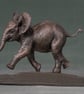 Playing Baby Elephant Animal Statue Small Bronze Resin Sculpture - Image 1