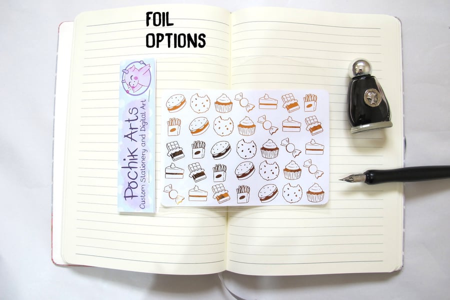 35 Clear Foil Junk Food Stickers