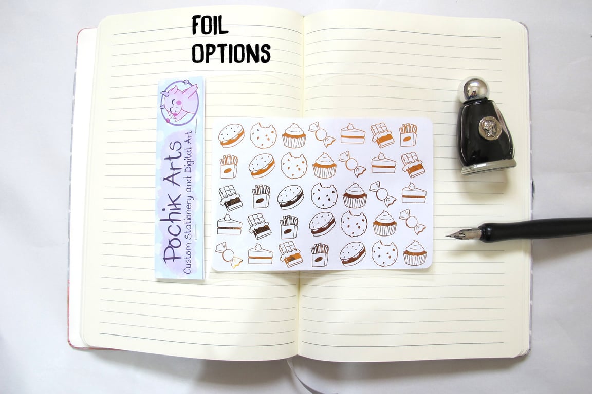 35 Clear Foil Junk Food Stickers