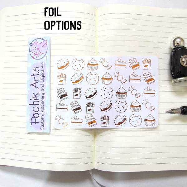 35 Clear Foil Junk Food Stickers