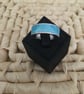 Simple Silver and Aqua Band Ring - Image 5