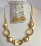 Lemon Glass And Crystal necklace And Earrings - Image 1