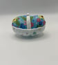 Vintage Bone China Basket Pin Cushion - Upcycled Floral Ceramic with Handle - Image 3