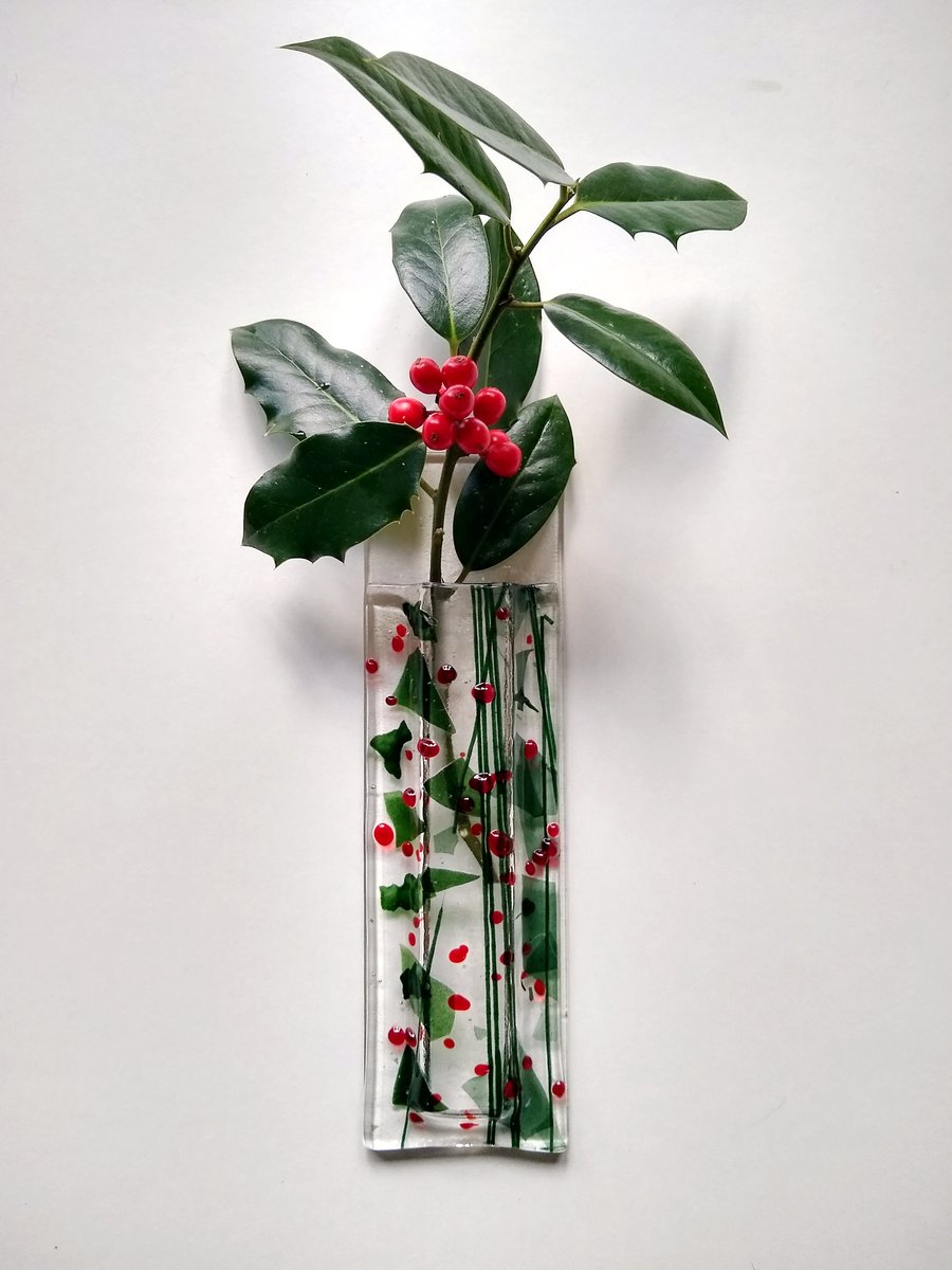 Holly Berry wall vase