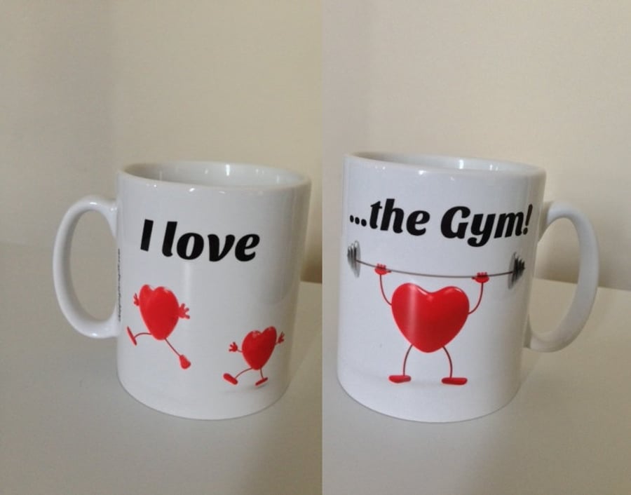 "I love ...the Gym" Mug. Funny mugs for people who love gyms