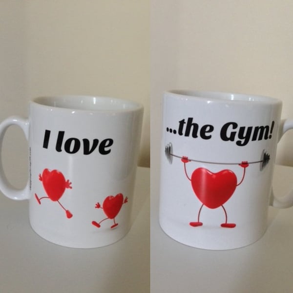 "I love ...the Gym" Mug. Funny mugs for people who love gyms