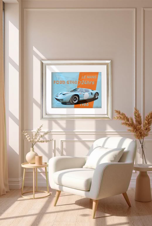 FORD GT40  -1966 Photograph A3 Print
