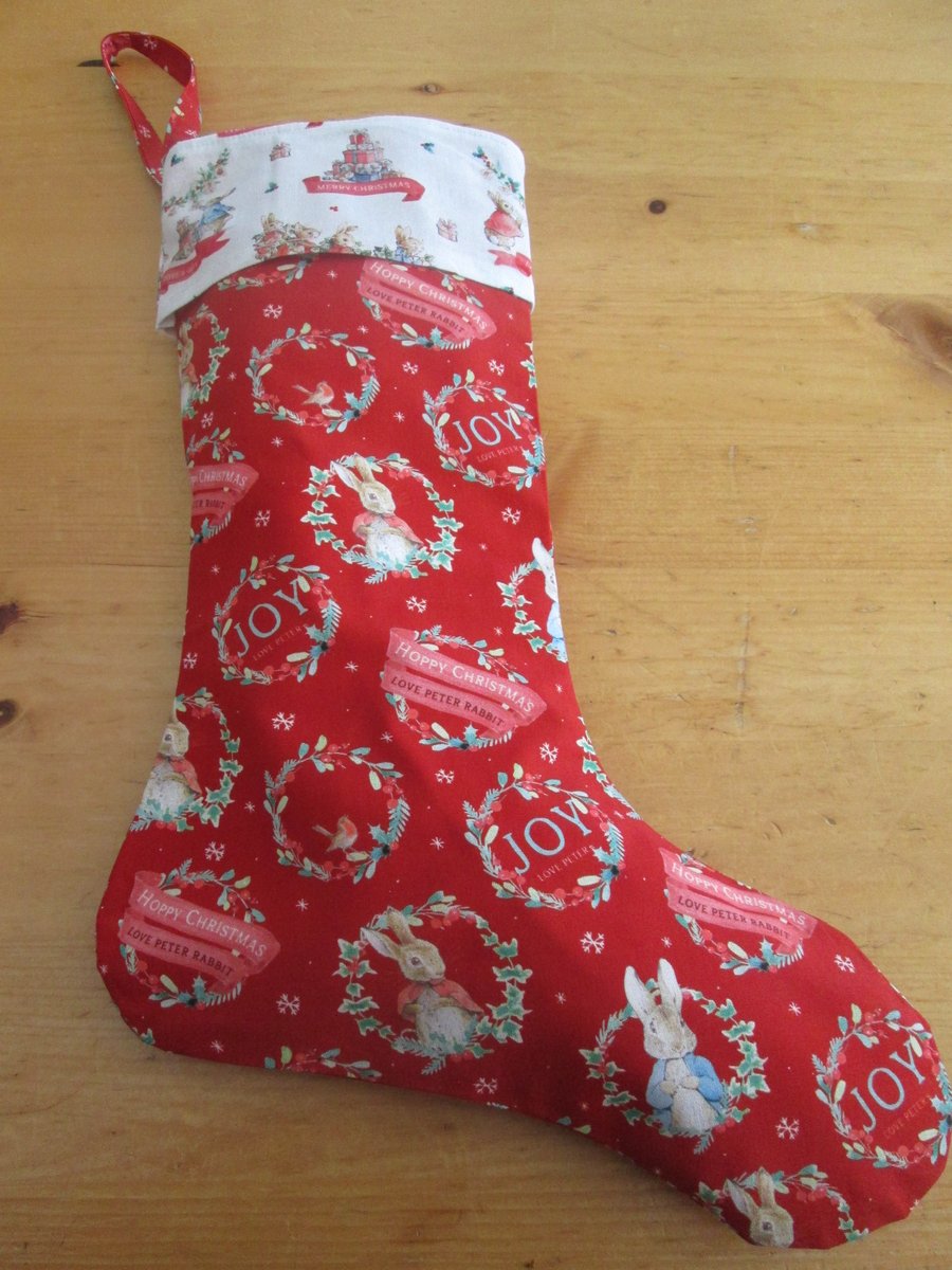 Peter Rabbit Christmas Stocking, ideal for children, story book character, pets