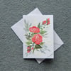 roses original hand painted blank greetings card ( ref F 110)