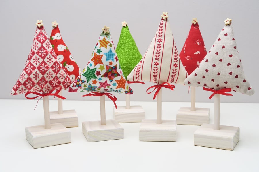 Rustic Christmas Tree Table Decorations (Single Trees)