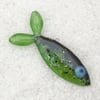 Fused Glass Green Sparkly Fish Decoration