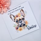 Personalised French Bull Dog Mothers Day Card