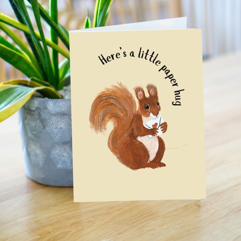 Red squirrel card Blank card cute card all occassions