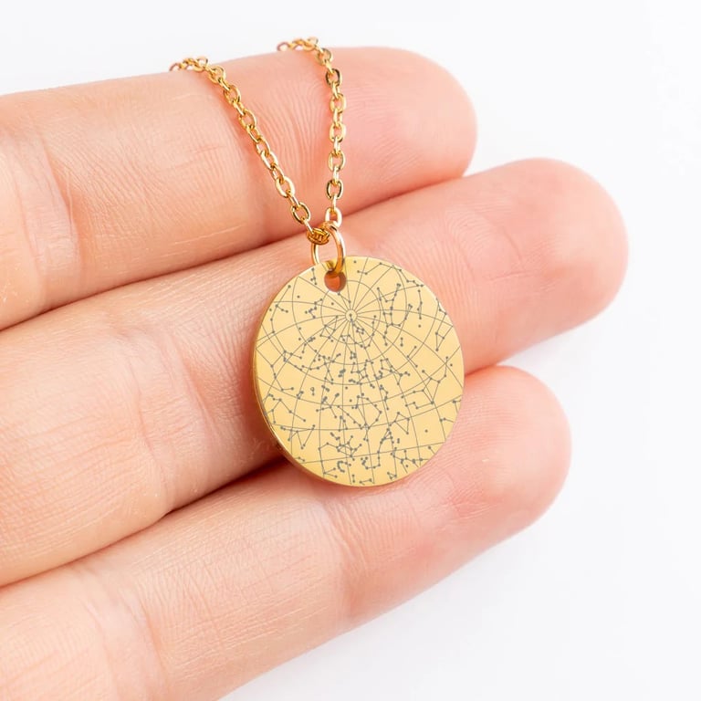 Personalized Star Map Necklace, Night Sky Map Pendant Jewelry, Gift for her