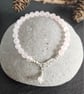 Pale Pink Rose Quartz and Sterling Silver Bracelet - Image 2