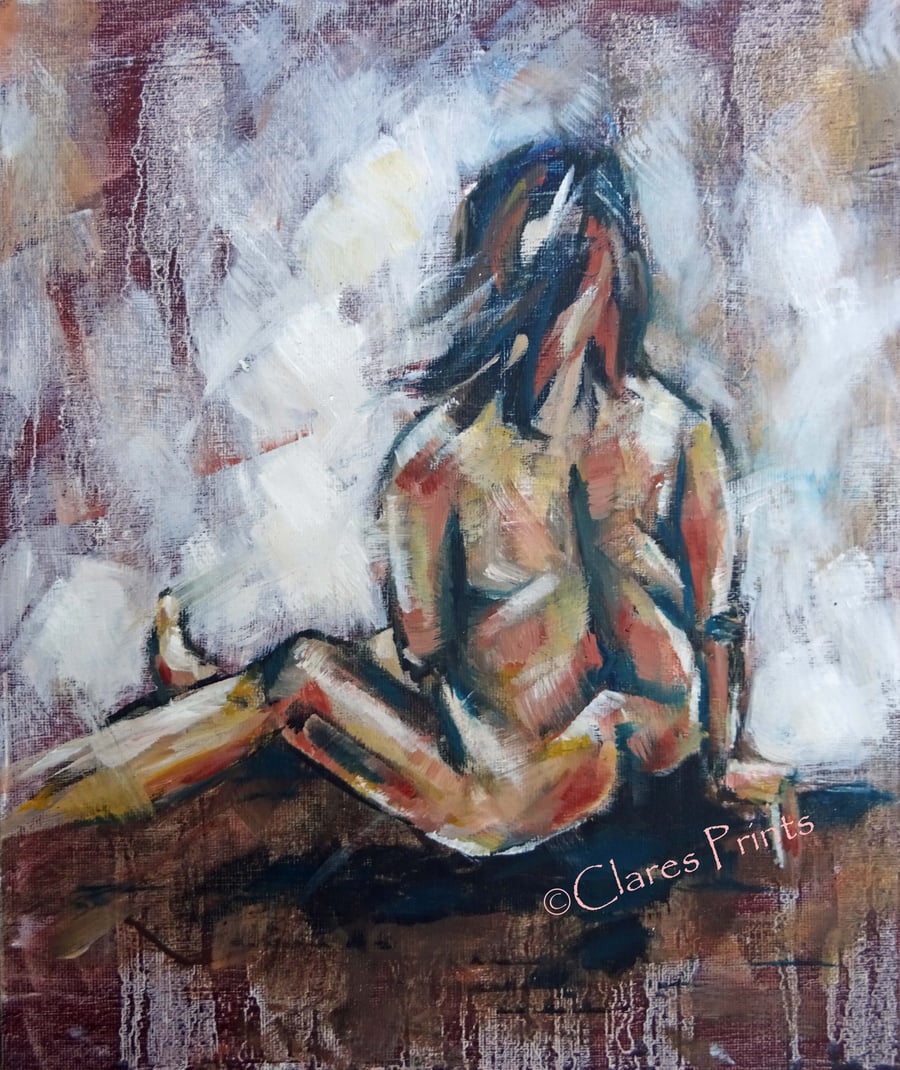 Female Nude Art Original Oil Painting 