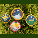 4 Christmas Carol Baubles counted cross stitch kit