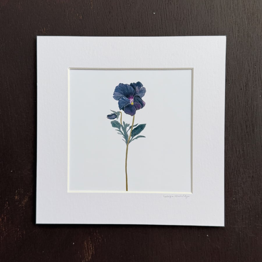 'Black Moon' 8" x 8" Mounted Print