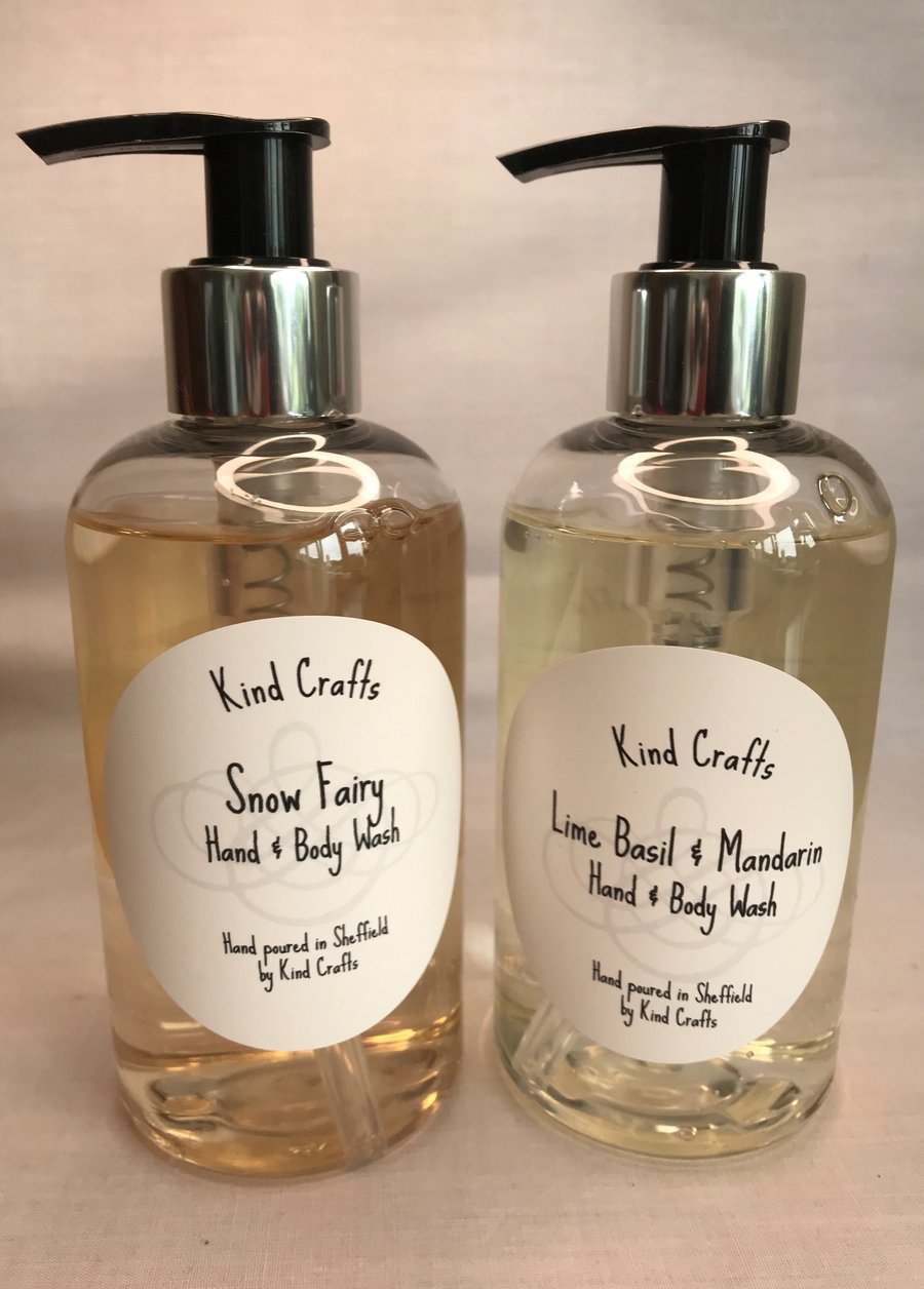 Hand and Body Wash 250ml Luxury Lime Basil and Mandarin and Snow Fairy 