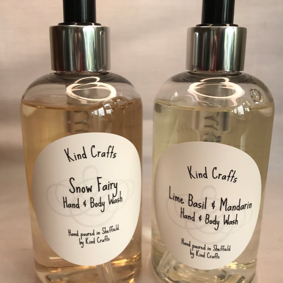Hand and Body Wash 250ml Luxury Lime Basil and Mandarin and Snow Fairy 