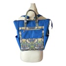 Backpack Water resistant and convertible with strawberry Thief bird print