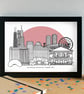 Chicago Skyline Travel Art Print - Image 3