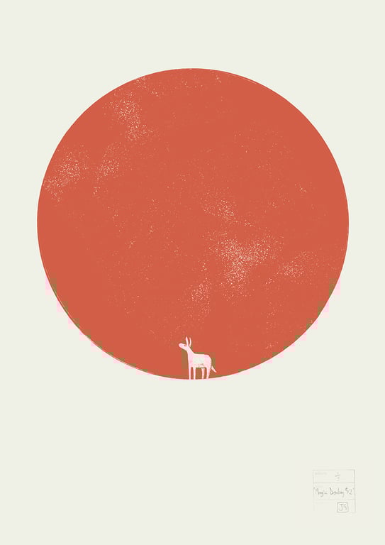 Magic Donkey No.12 (Moon Edition No.6) A2 one-colour screen-print