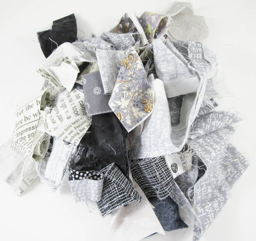 Grey Black Cotton Strips for Patchwork and Crafting