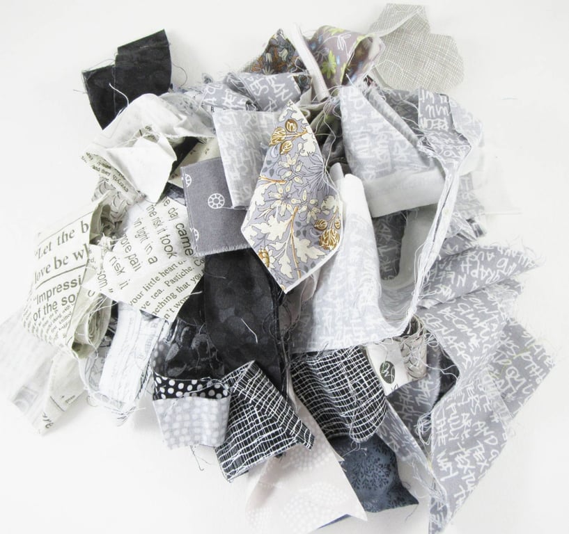 Grey Black Cotton Strips for Patchwork and Crafting