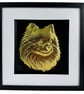 Pomeranian Framed Wall Art, Gold or Silver Leaf Pom Dog Gift