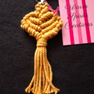 Macrame Heart shaped Keyring