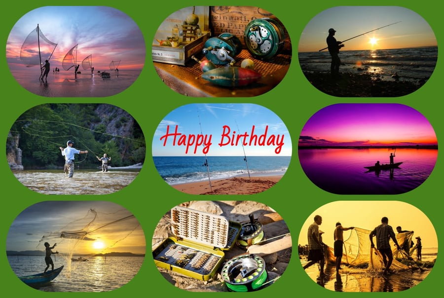 Happy Birthday Fishing Card 