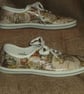 Decorated Canvas Shoes Old World Map SIZE 7 (40.5) Individual Unique Decoupage  - Image 3