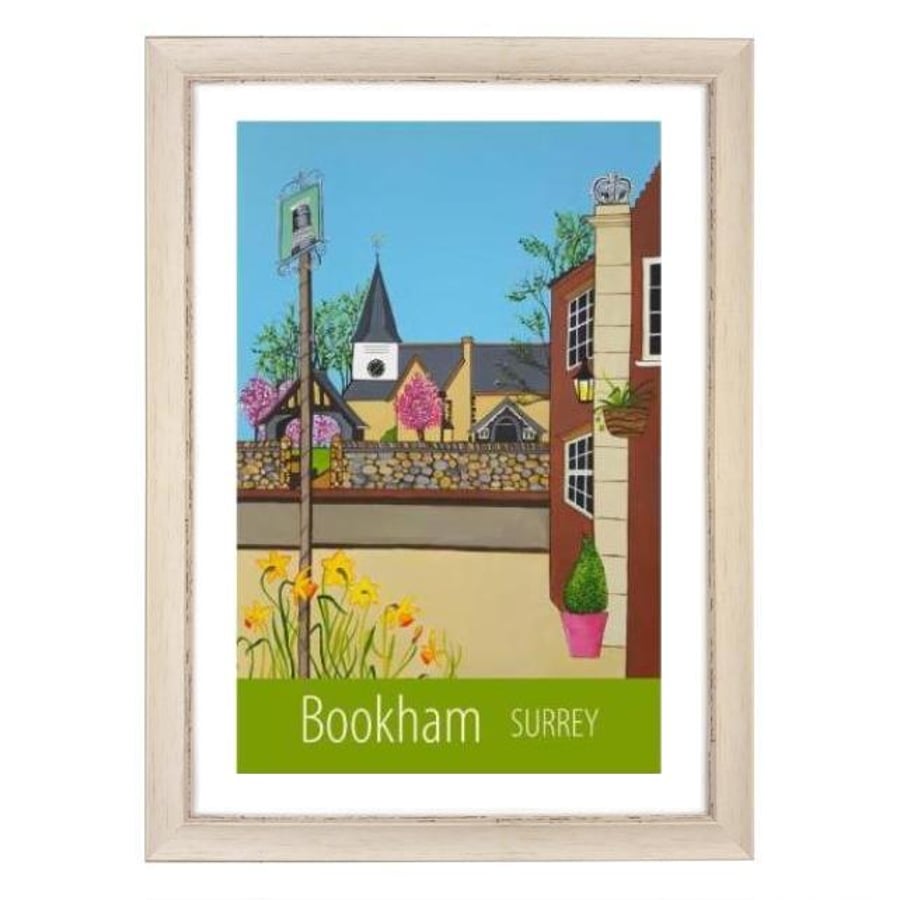 Bookham print white frame