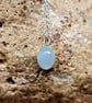 Tiny oval Aquamarine Pendant. March birthstone - Image 1