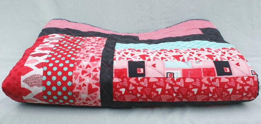 'Love Is In The Air' Modern Patchwork Quilt 