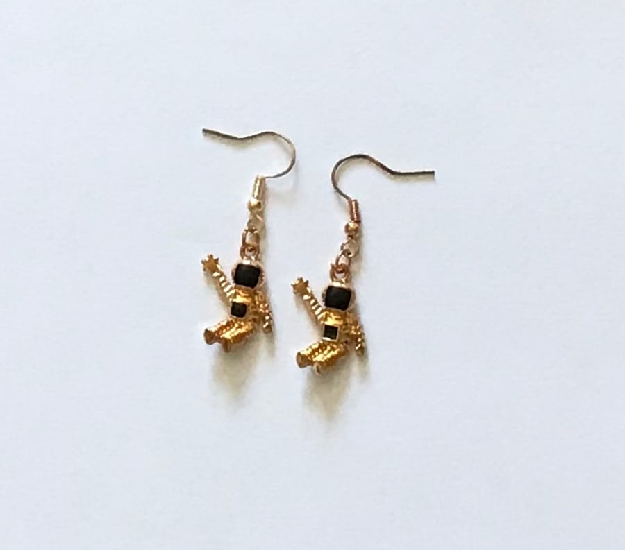 Gold Astronaut earrings