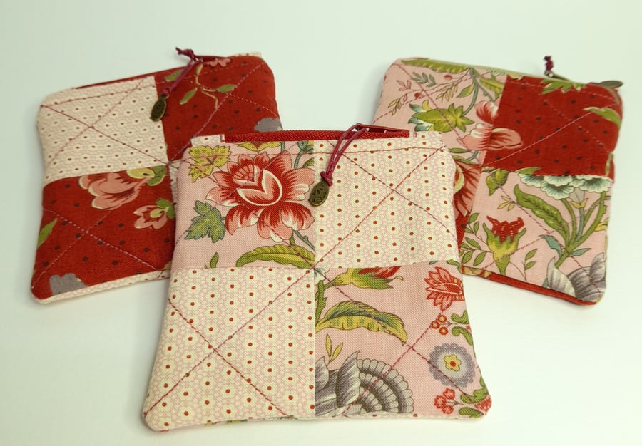 Red Floral Coin Purses