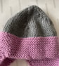 Grey and Heather ear flap hat with tassels - Image 4
