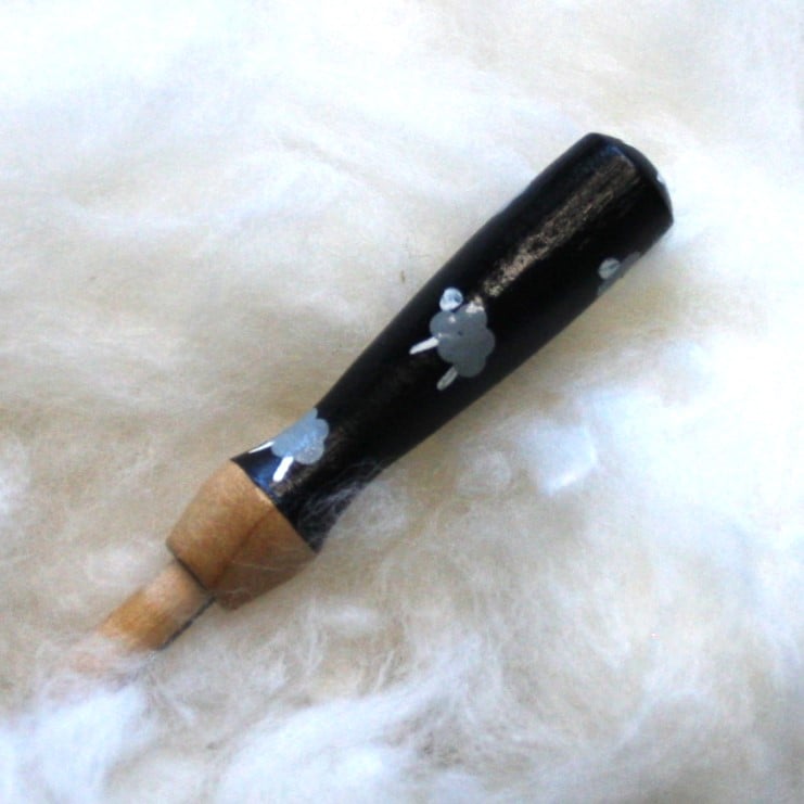  Hand painted herdy wooden needle grip tool for needle felting 