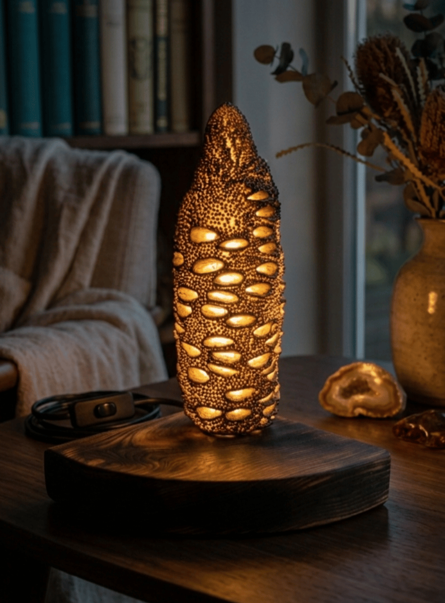 Banksia nut lamp