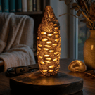 natural Banksia nut lamp. mood lighting table center display