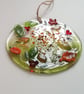Handcut Glass Autumn Leaf Suncatcher: Seasonal Berry Hanger - Image 7