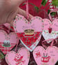 Hand-painted Pink Christmas Food and Drink Hearts 10cm - Image 4