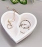 White Heart Twin Compartment Trinket Dish